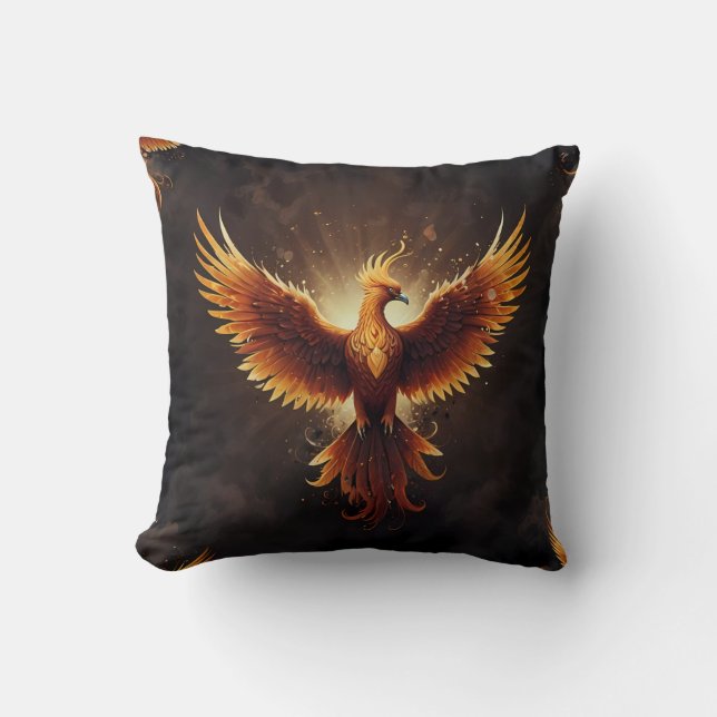Coussin Phoenix flammé (Recto)