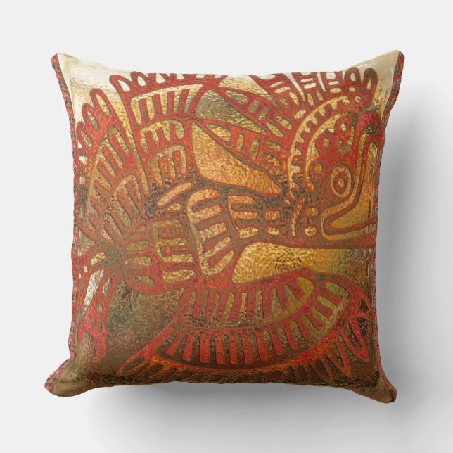 Coussin Phoenix Folk mexicain (Recto)