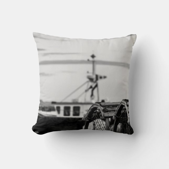 Coussin photo bateau de pêche (Recto)