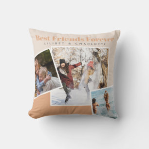 Coussin PHOTO BFF moderne COLLAGE Cadeau Pêche personnalis