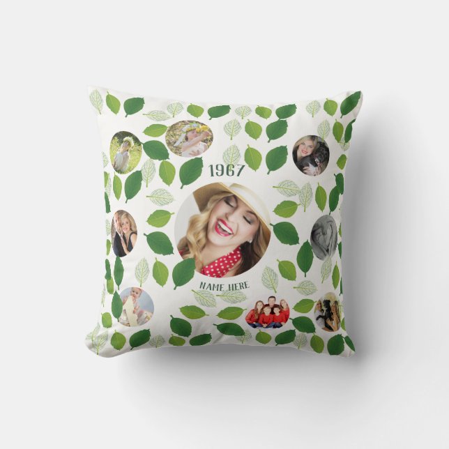 Coussin Photo Collage Family Tree Maman Cadeau (Recto)