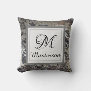 Coussin Photo de bois de chauffe Monogramme photo nature A