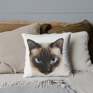 Coussin Photo de chat siamois mignon personnalisé Décorati