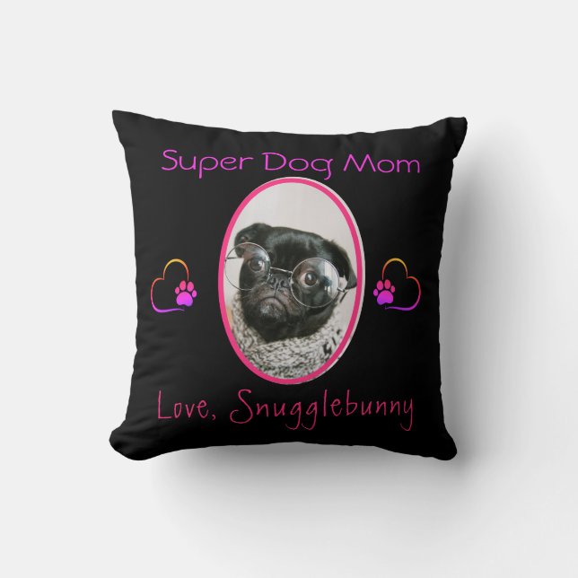 Coussin Photo de chien Meilleur chien Maman Jamais Emprein (Recto)