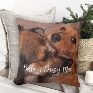 Coussin photo de compagnie personnalisé double fa