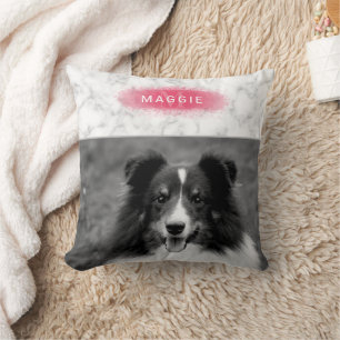 Coussin Photo de compagnie personnalisée & texture de faux