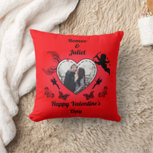 Coussin Photo de Cupidon mignon Romance Cœur rouge Saint-V
