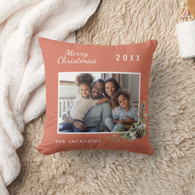 Coussin Photo de famille de Noël terroir poussiéreux nom d (Couverture)