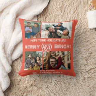 Coussin Photo de famille moderne et branchée Merry et Brig