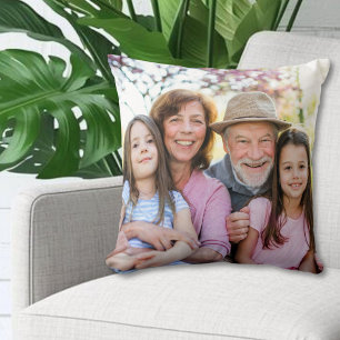 Coussin Photo de famille personnalisé double face