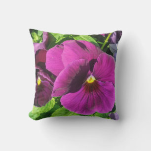 Coussin Photo de fleur de pensée violette 