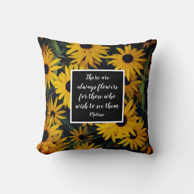 Coussin photo de fleur jaune vif Matisse (Recto)