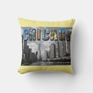 Coussin Photo de gratte-ciel d'horizon de ville de Chicago