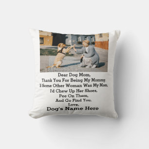 Coussin Photo de jour de la mère de chien personnalisée mo