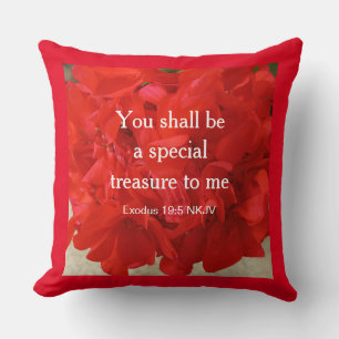 Coussin Photo de la Bible Florale de Géranium Rouge brilla