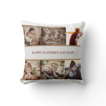 Coussin photo de la fête du père personnalisé