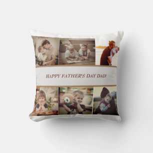 Coussin photo de la fête du père personnalisé