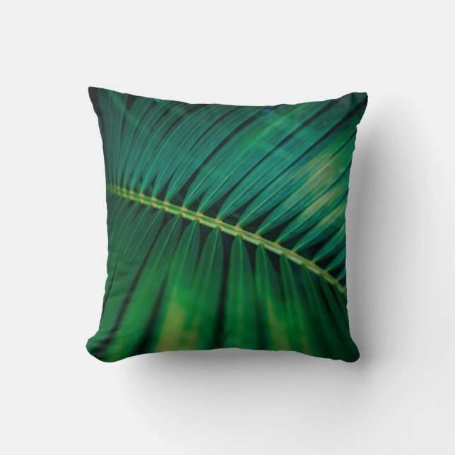 Coussin Photo de la nature tropicale de la feuille verte (Recto)