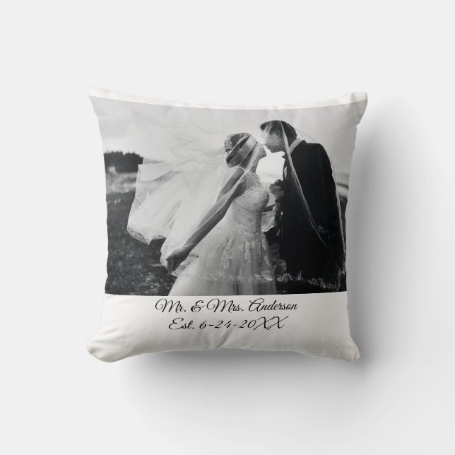 Coussin Photo de Mariage Customisé personnalisé (Recto)