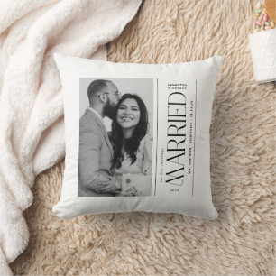Coussin Photo de mariage de jeunes mariés Noël
