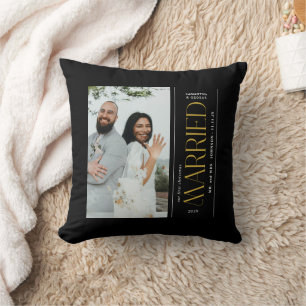 Coussin Photo de mariage de nouveaux mariés Noël