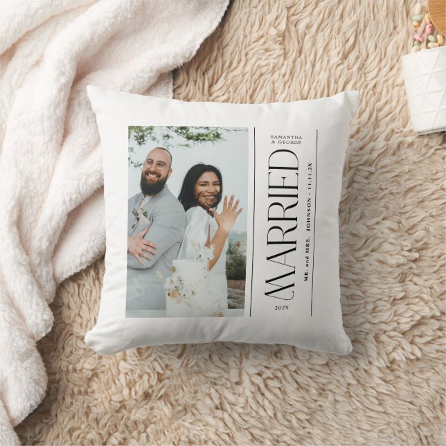 Coussin Photo de mariage des jeunes mariés Noël (Couverture)