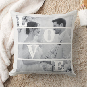 Coussin Photo de mariage personnalisée "AMOUR"