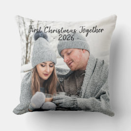 Coussin Photo de Noël de vacances de première année Saison