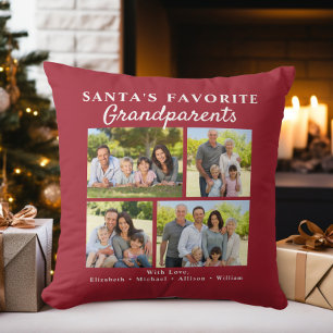 Coussin Photo de Noël des grands-parents préférés du Père