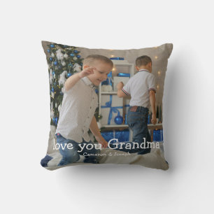 Coussin Photo de Noël Mamie je t'aime