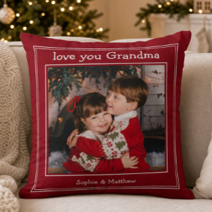 Coussin Photo de Noël Mamie je t'aime