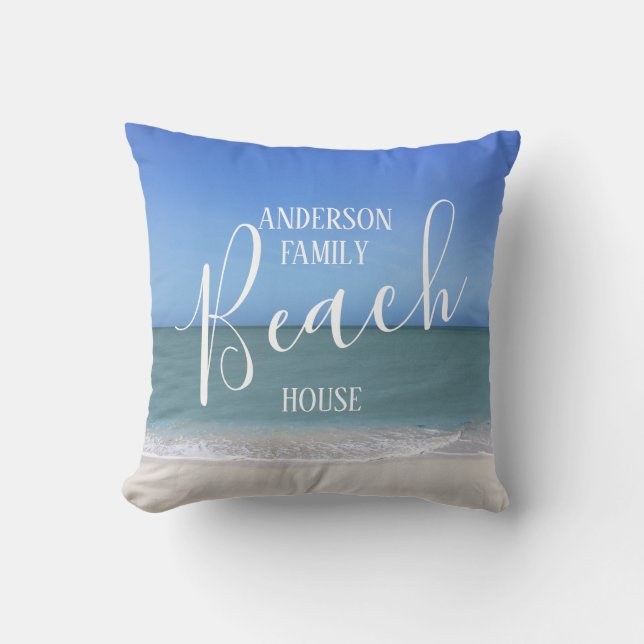 Coussin Photo de plage du nom de famille | de Chambre de (Recto)