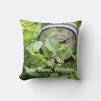 Coussin Photo de verdure à horloge