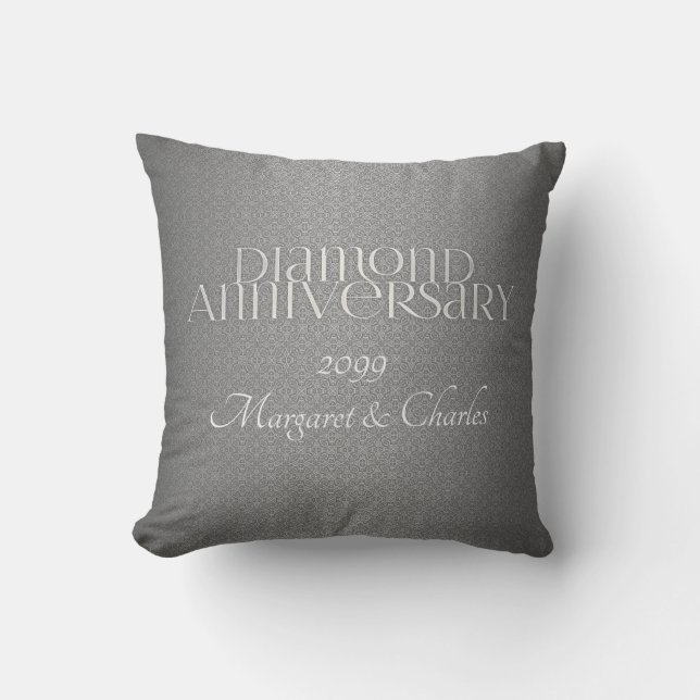 Coussin Photo du 60e anniversaire de mariage de diamant (Recto)