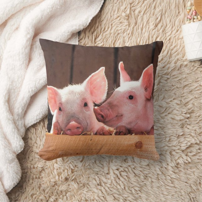 Coussin Photo d'un animal de porcelets roses mignons (Couverture)