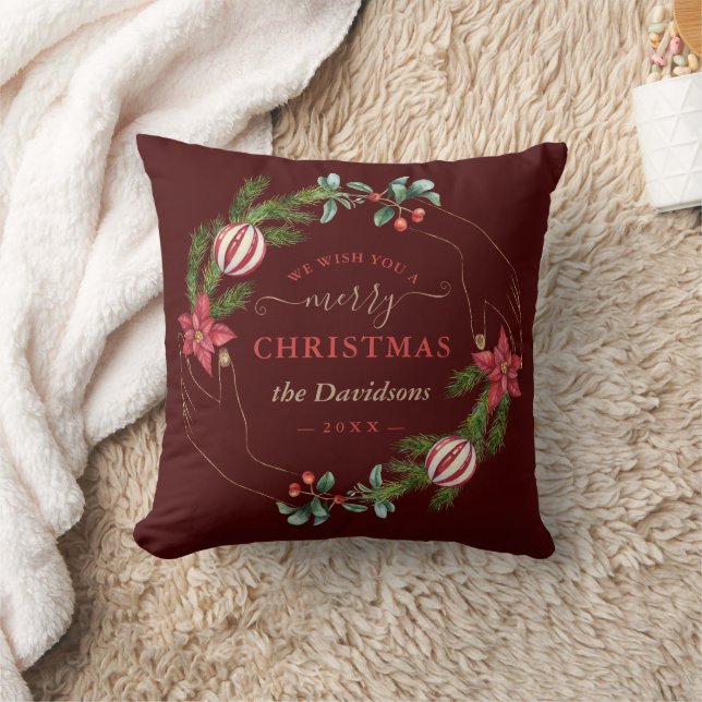 Coussin Photo Élégante Nous Vous Souhaitons Une Merry Xmas (Couverture)
