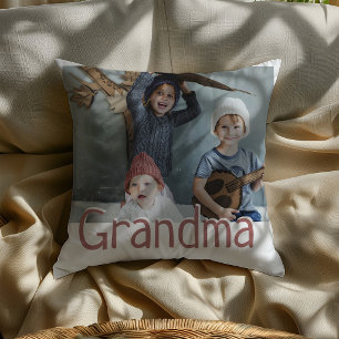 Coussin Photo et citation de grand-mère moderne   Couleur 