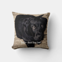 Coussin Photo et nom du chien du Black Lab personnalisé