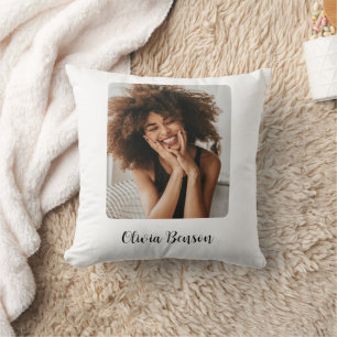 Coussin Photo et nom personnalisés modernes Créez le vôtre