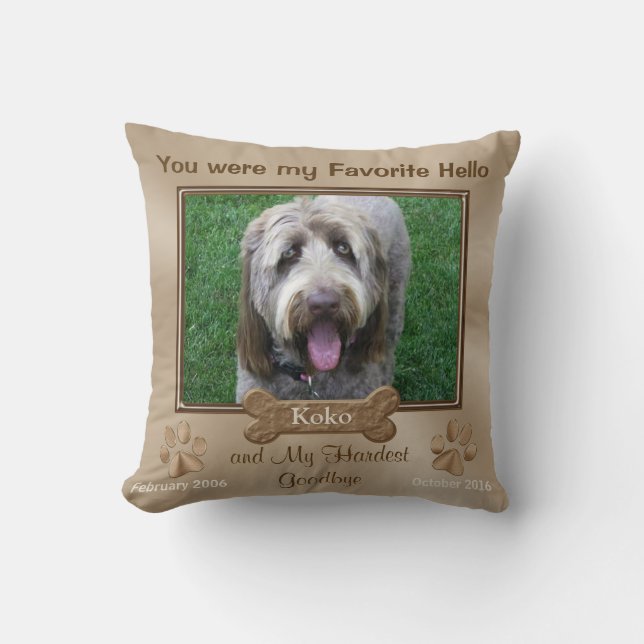 Coussin PHOTO et TEXTE commémoratifs personnalisés de (Recto)