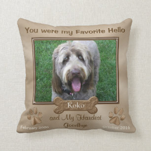Coussin PHOTO et TEXTE commémoratifs personnalisés de