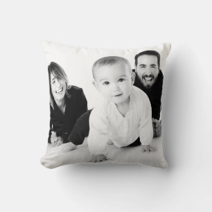 Coussin Photo Familiale Personnalisée/Bouquet Floral Viole
