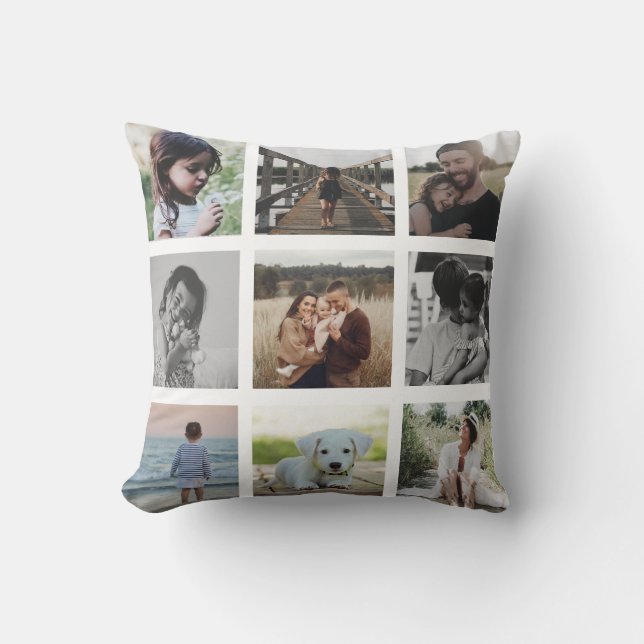 Coussin Photo Famille Chic Moderne Collage Gardez-vous à l (Recto)