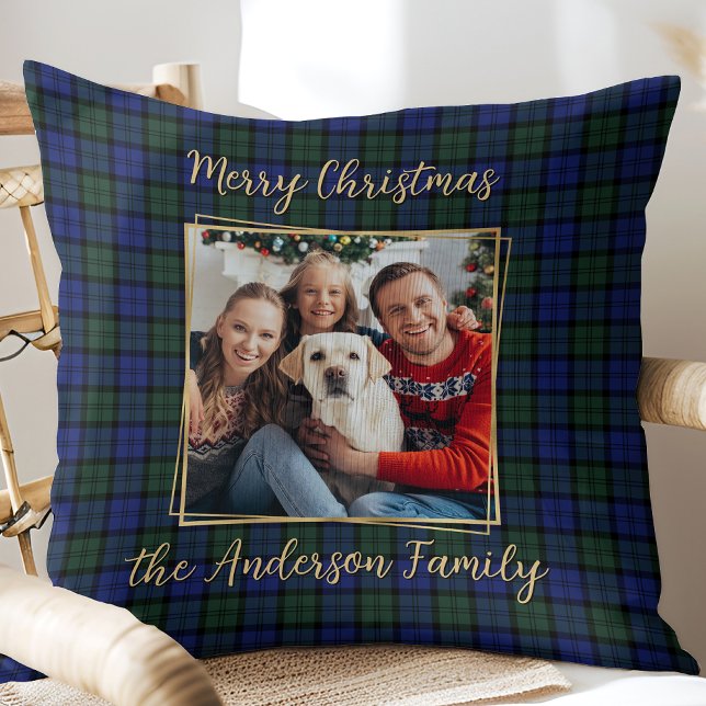Coussin Photo Famille Personnalisée Moderne Élégant Noël P (Créateur téléchargé)