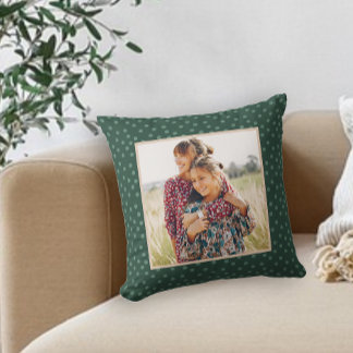 Coussin Photo Festive Green Dots