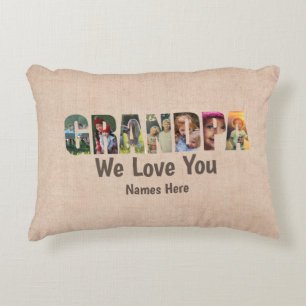 Coussin photo GRANDPA We Love You, Add Images Name