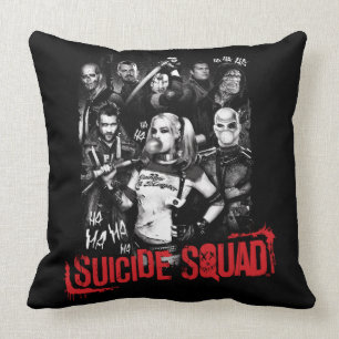 Coussin Photo grunge de groupe du peloton de suicide