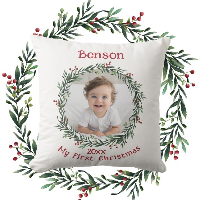 Coussin Photo Keepsaké pour bébé de Noël (Créateur téléchargé)