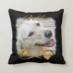 Coussin Photo Mémorial du chien Paw Heart Infinity Keepsak