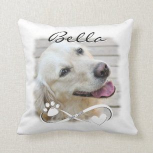 Coussin Photo Mémorial du chien Paw Heart Infinity Keepsak